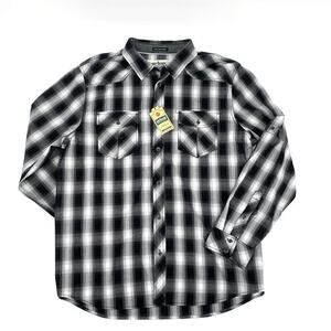 Urban Pipeline NWT Plaid Light Granite Western Button Down Shirt Men’s Size XXL